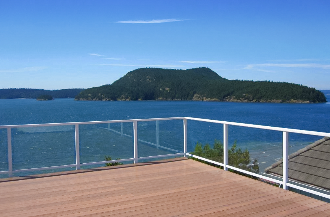 Glass deck railings